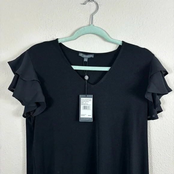 NWT Adrianna Papell V Neck Double Flutter Sleeve Dress sz S - Picture 6 of 14